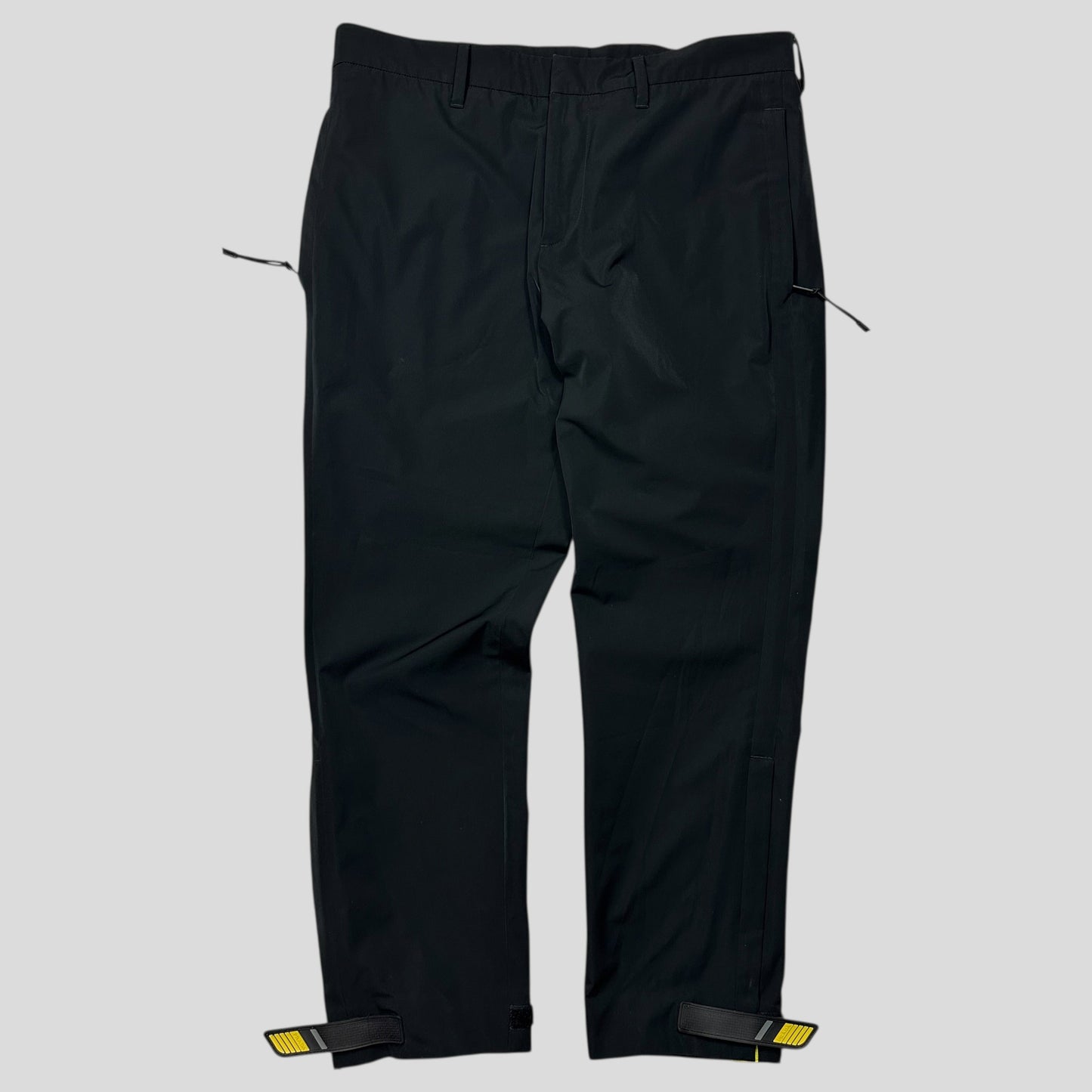 Prada 2017 Rubberised Race Logo Strap Gabardine Nylon Trousers - IT50 (L) | Default Title, Black