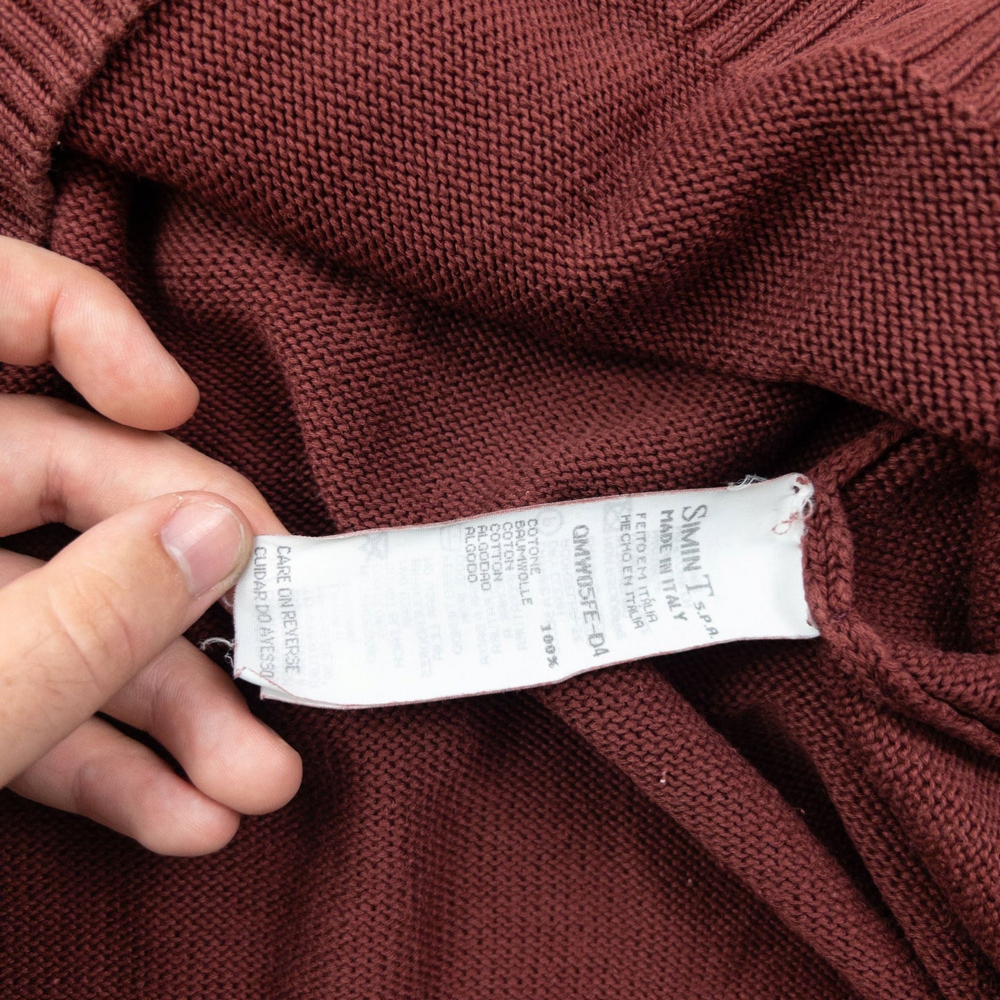 Vintage 2000s Armani Jeans Knit Jumper Size M | Medium, Burgundy