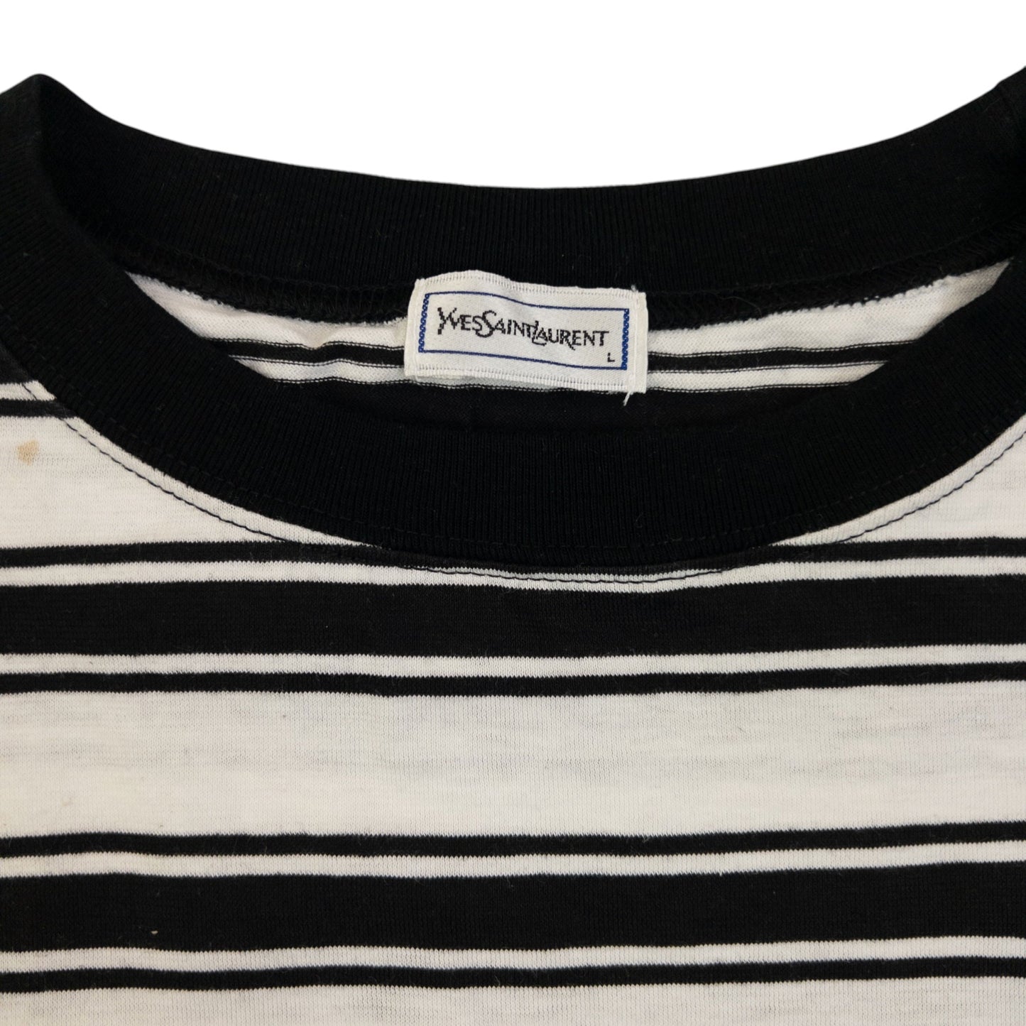 Vintage 80s YSL Yves Saint Laurent Striped T Shirt Size S | Small, Black
