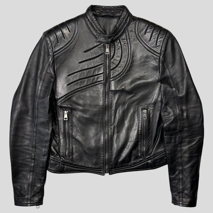 Gucci by Tom Ford AW00 Runway Spiral Leather Padded Moto Jacket - IT50 | Default Title, Black