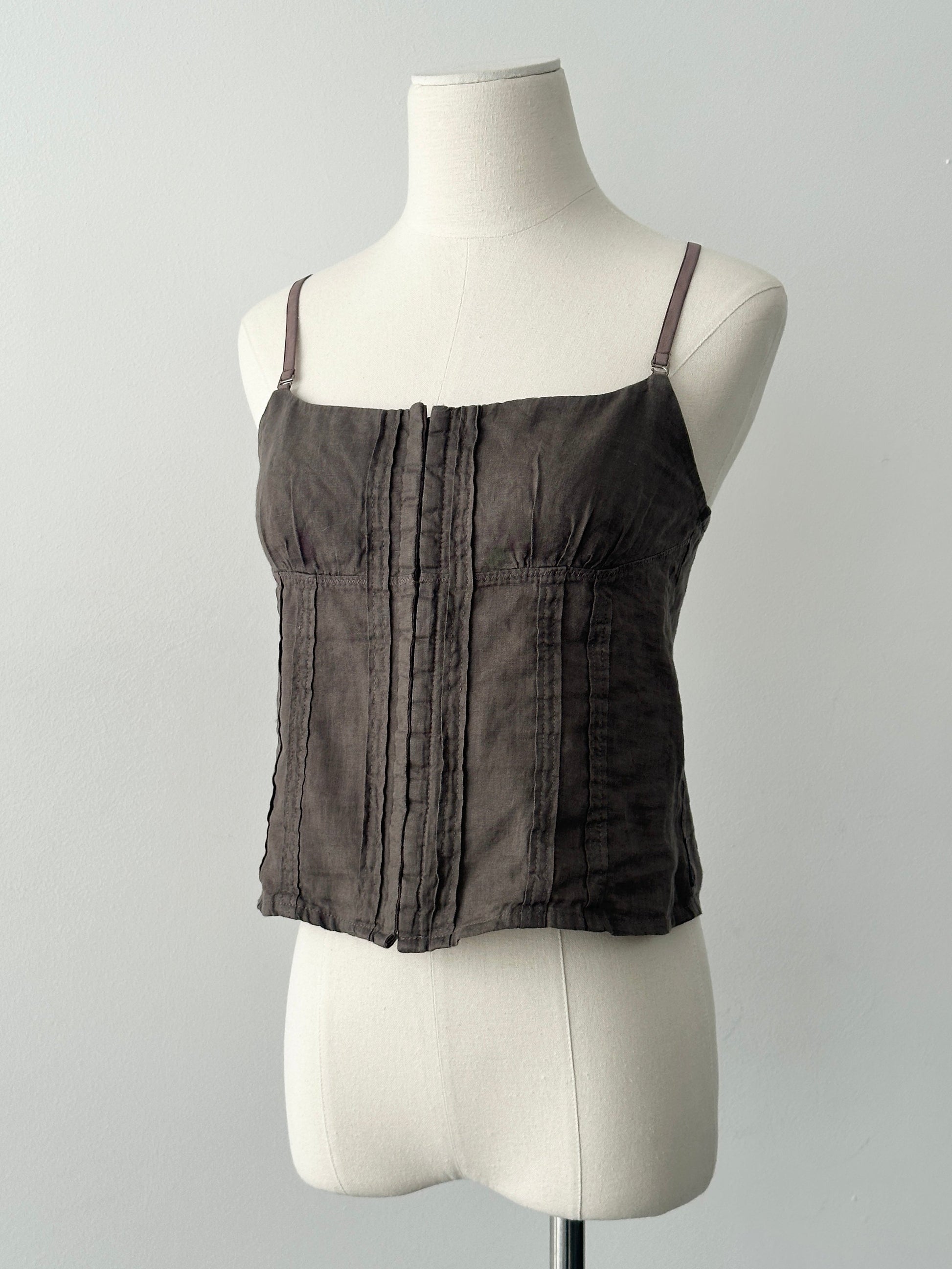 Armani Jeans 1990s Pure Linen Corset Top - S