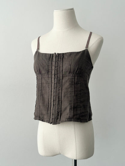 Armani Jeans 1990s Pure Linen Corset Top - S