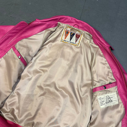 Avirex Icon Leather Jacket  In Pink ( XL )