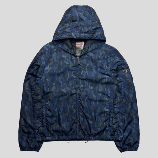 Prada Milano 2012 Blue Camo Nylon Padded Windbreaker - XL