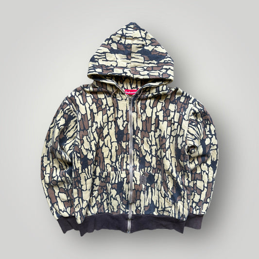 Supreme Tree Bark Camo 2002 Zip Up Hoodie M/L