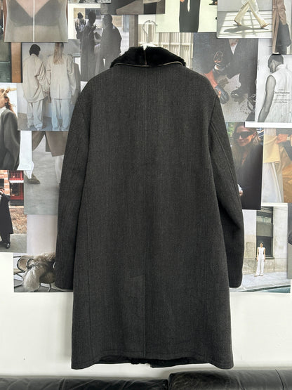 Armani Collezioni 2000s Wool Fur Collar Coat - L