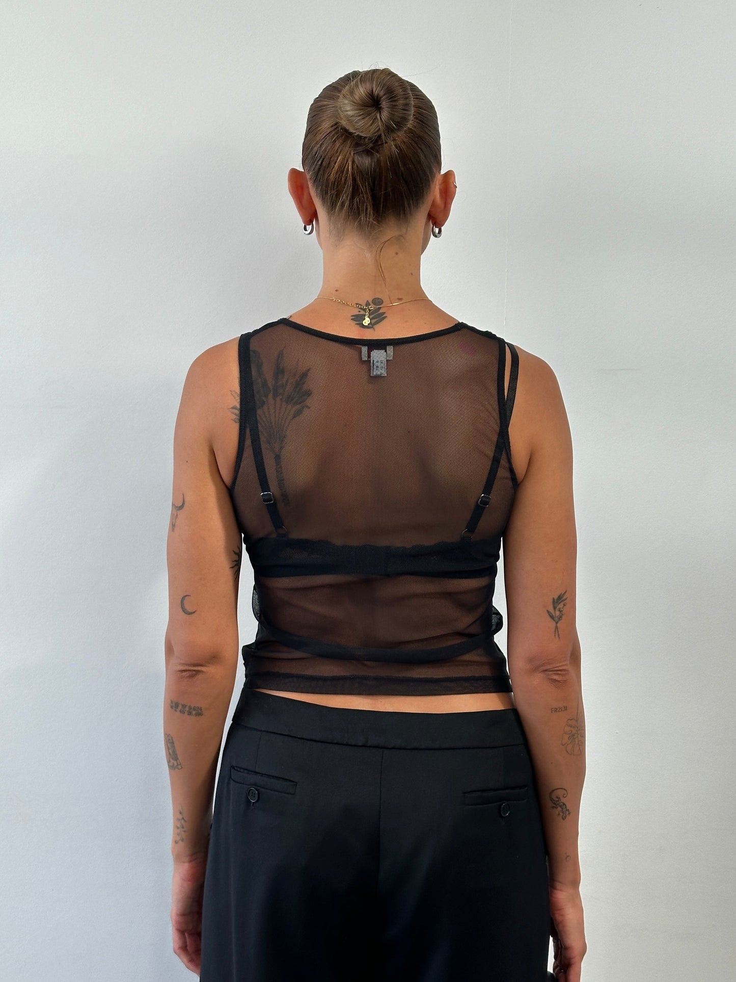 Armani Jeans Sheer Appliqué Vest Top - S