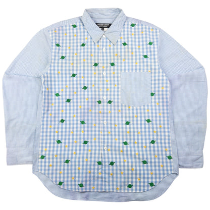 Vintage Comme Des Garçons HOMME Embroidered Long Sleeve Button Up Shirt Size XS