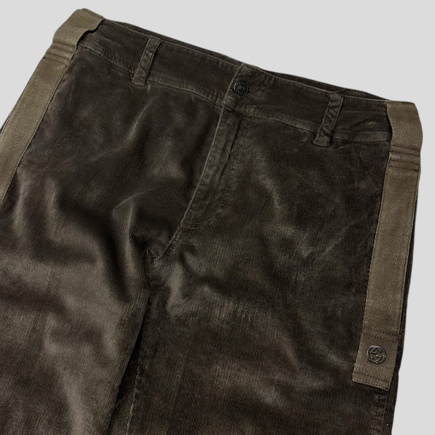 Gucci by Tom Ford 2004 Velvet Corduroy Western GG Logo Trousers - IT46 | Default Title, Multicoloured