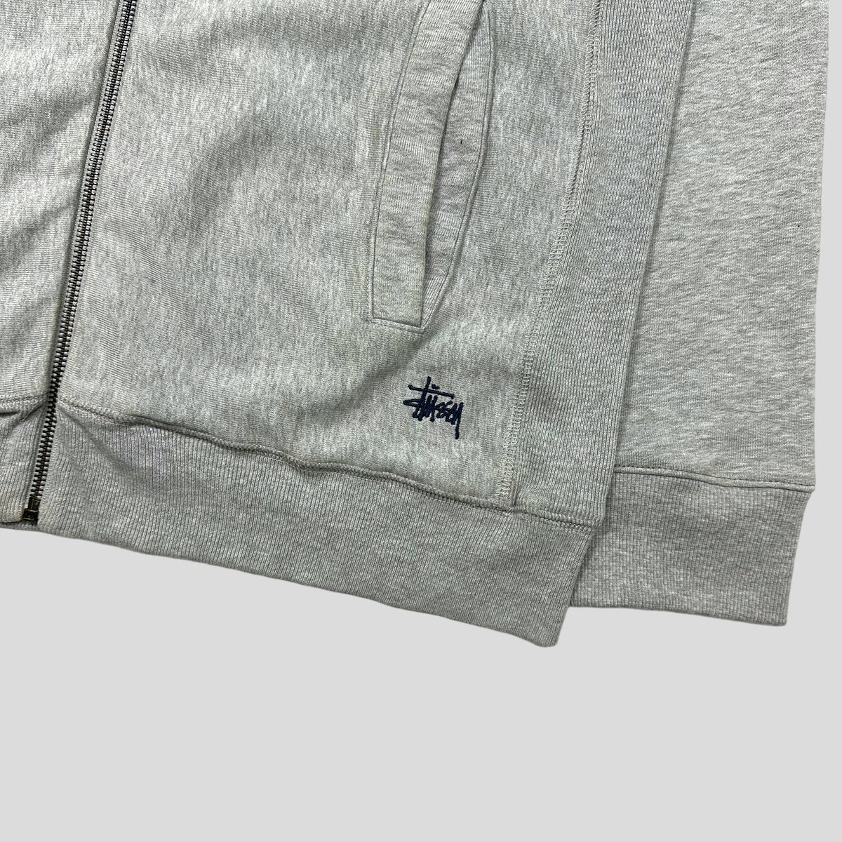 Stussy 90’s Embroidered Stock Logo Cotton Jacket - M/L | Medium, Grey