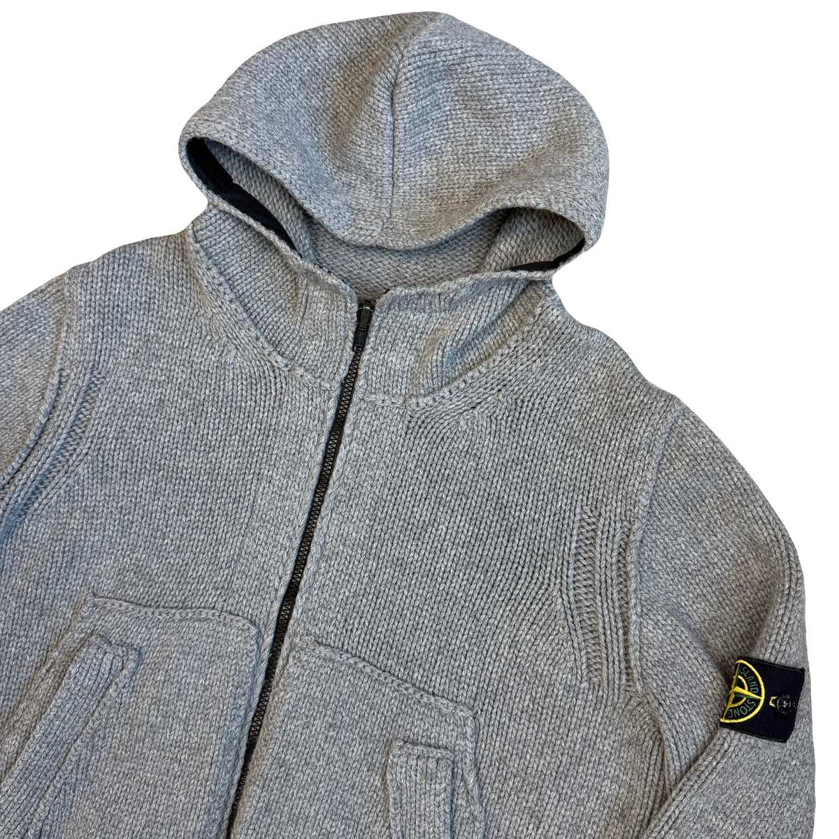 Stone Island AW/08 Heavy Knit Hoodie In Grey (M) | Medium, Grey