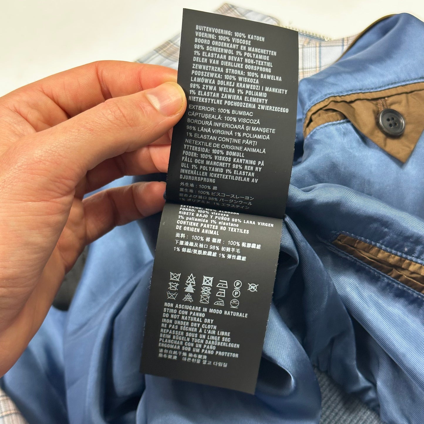 Prada SS17 Lined Cotton Checkered Bomber Jacket - IT46 (S) | Default Title, Blue