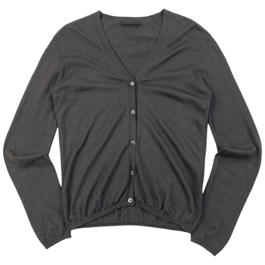 Vintage 2000 Prada Silk Cashmere Cardigan Womens Size M | Medium, Grey