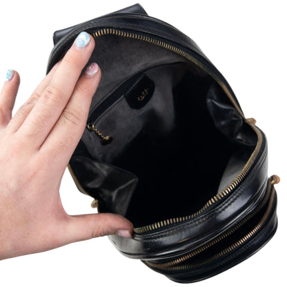 Vintage 80s Gucci Leather And Bamboo Sling Bag | O/S, Black