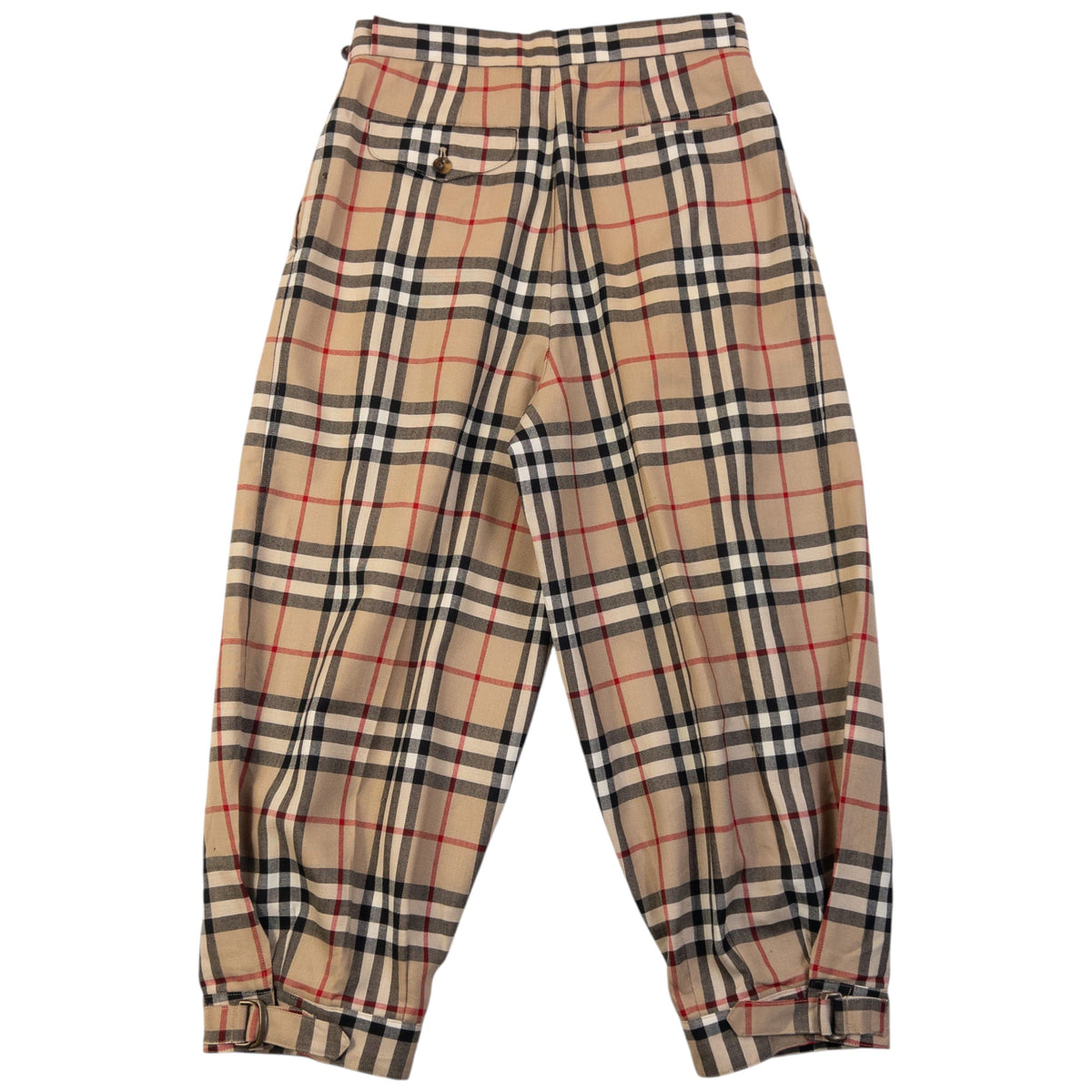 Vintage 80s Burberry Nova Check Pleated Trousers Size W26 | W26, Beige