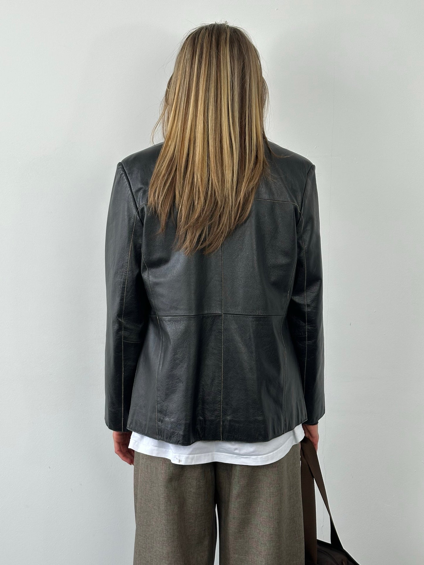 Vintage 1990s Leather Belted Leather Jacket - S