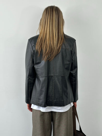 Vintage 1990s Leather Belted Leather Jacket - S