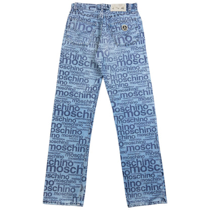 Vintage 2000s Moschino Jeans Monogram Denim Jeans Size W28 | W28, Blue