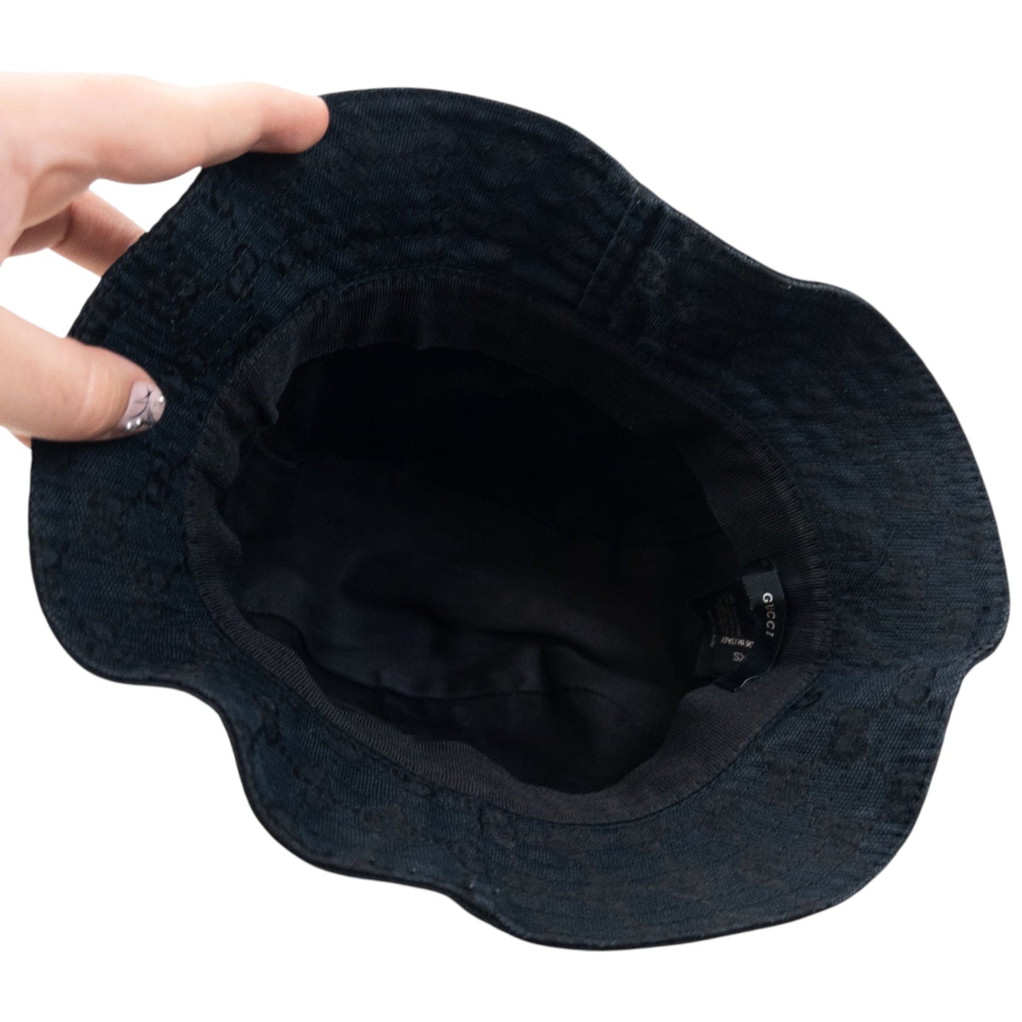 Vintage 2000s Gucci Monogram Bucket Hat Size XS | O/S, Black