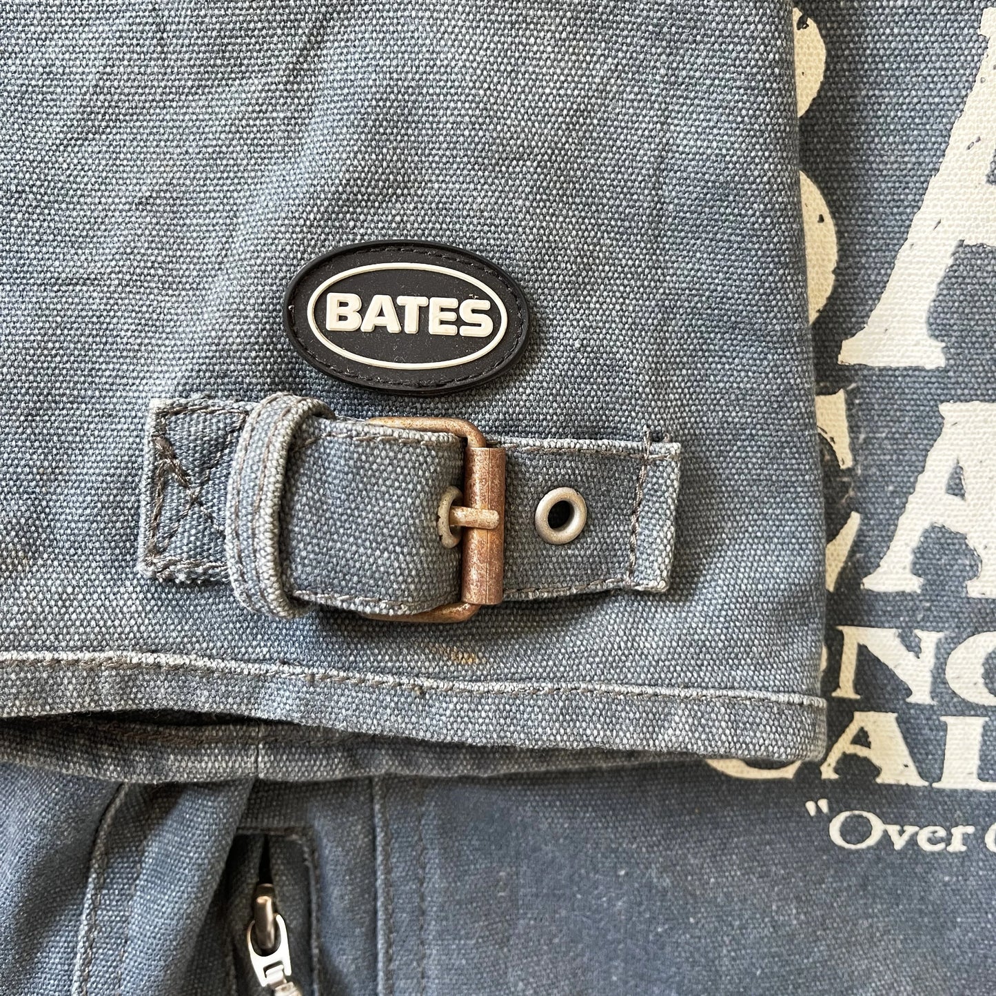 Bates Leathers Denim Zip Up Biker Vest - M