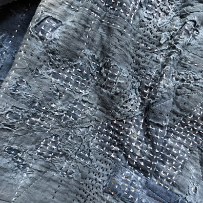 Indigo Boro Sashiko Distressed Denim Trucker Jacket - M