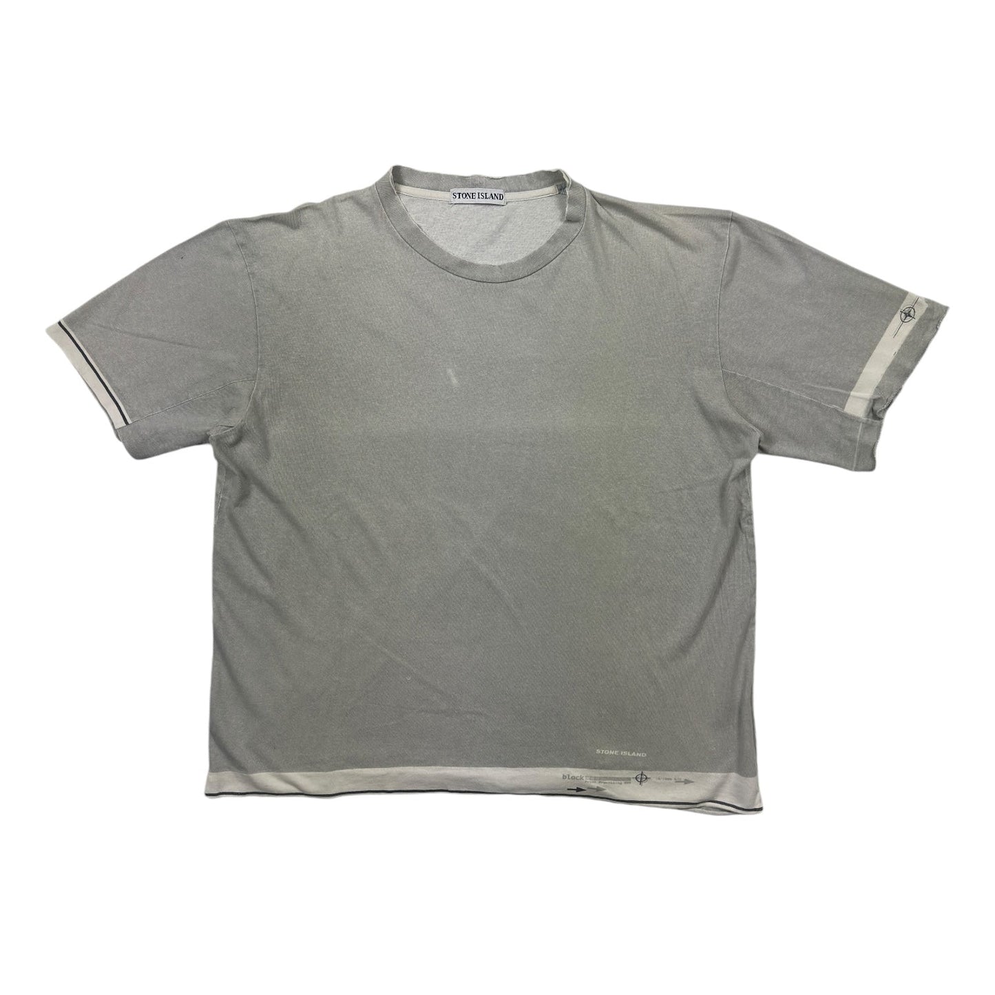 1999 Stone Island Grey Print Process T-Shirt