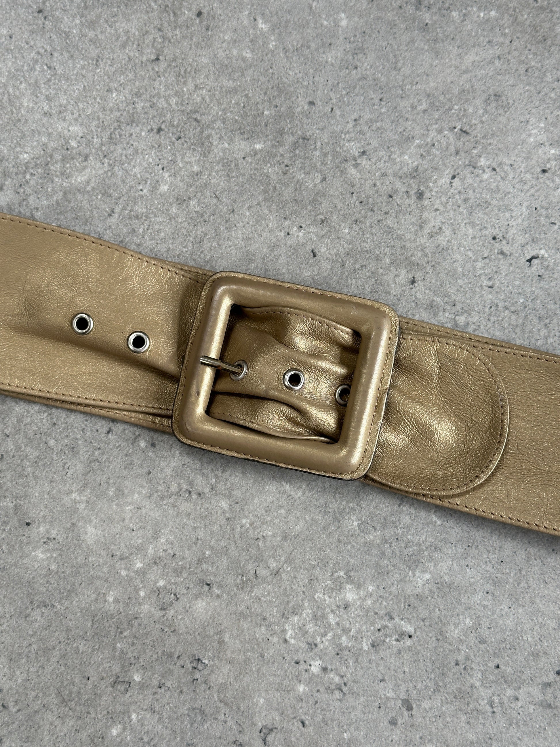Vintage 1990s Leather Chunky Belt - W25-30