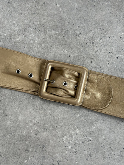 Vintage 1990s Leather Chunky Belt - W25-30