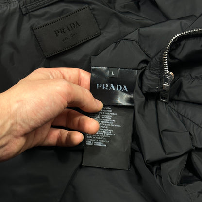 Prada Milano 2014 Nero Black Nylon Windbreaker - L