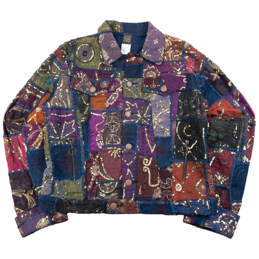 Vintage SS1999 Jean Paul Gaultier Patchwork Sequin Jacket Size S | Small, Red