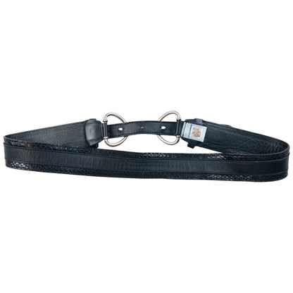 Vintage 2000s Dolce & Gabbana Leather Snakeskin Belt Size L | O/S, Black