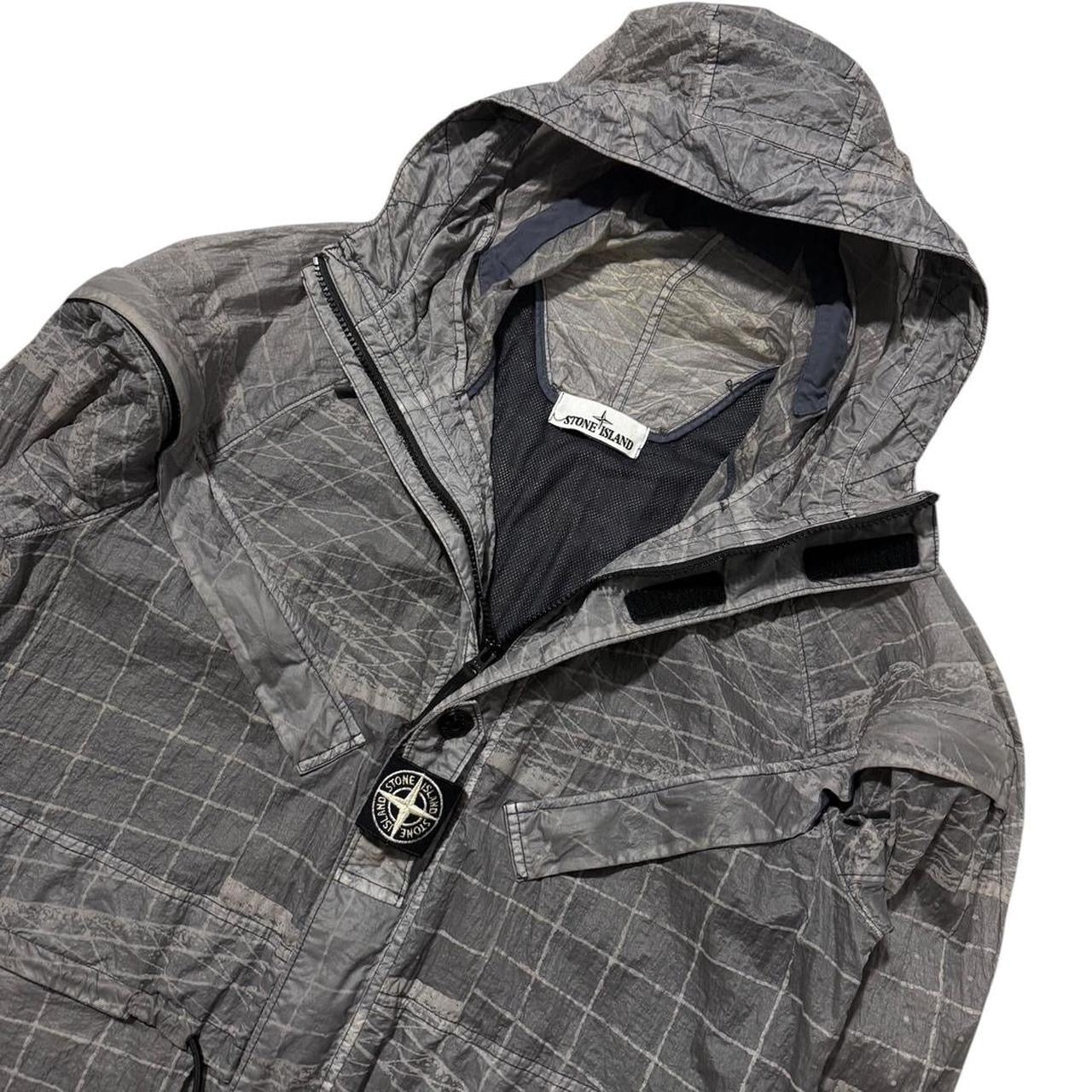 Stone Island Reflective Grid Lamy-TC Jacket | Medium, Grey