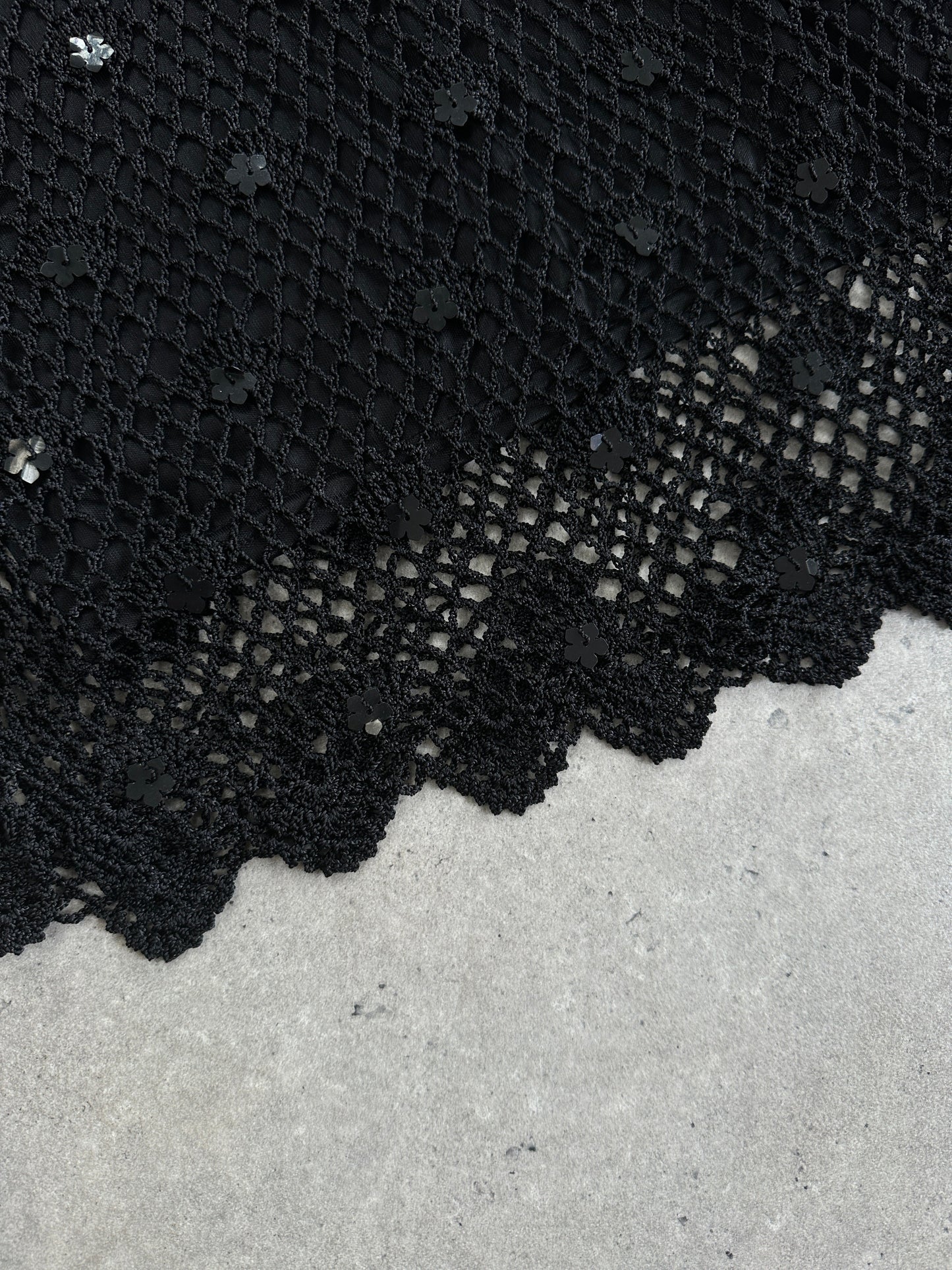 Vintage Sequin Crochet Midi Slip Dress - XS/S