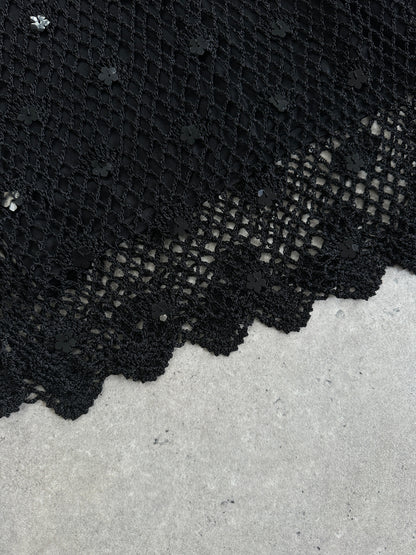 Vintage Sequin Crochet Midi Slip Dress - XS/S