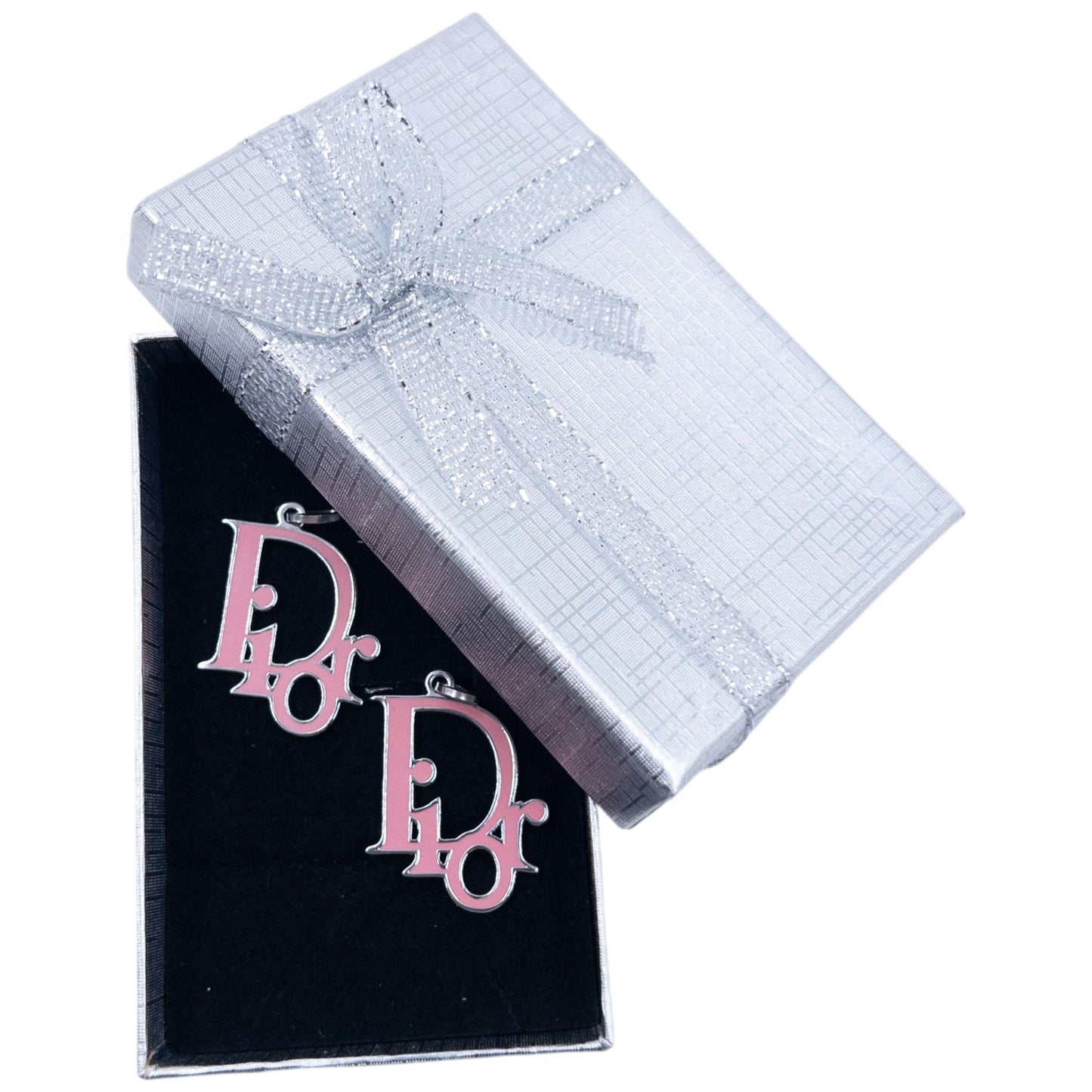 Vintage 2000s Dior By Jogn Galliano Enamel Logo Earrings | O/S, Pink