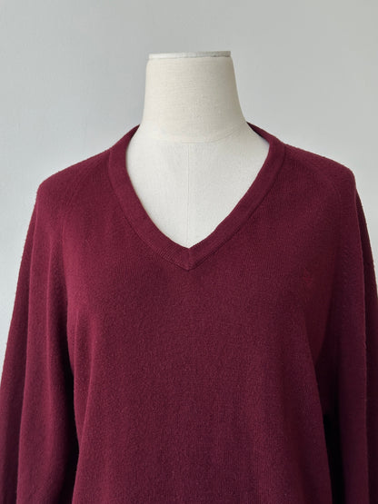 Christian Dior 1990s V-neck logo jumper in beige, featuring the iconic Dior branding and classic knit fabric.
