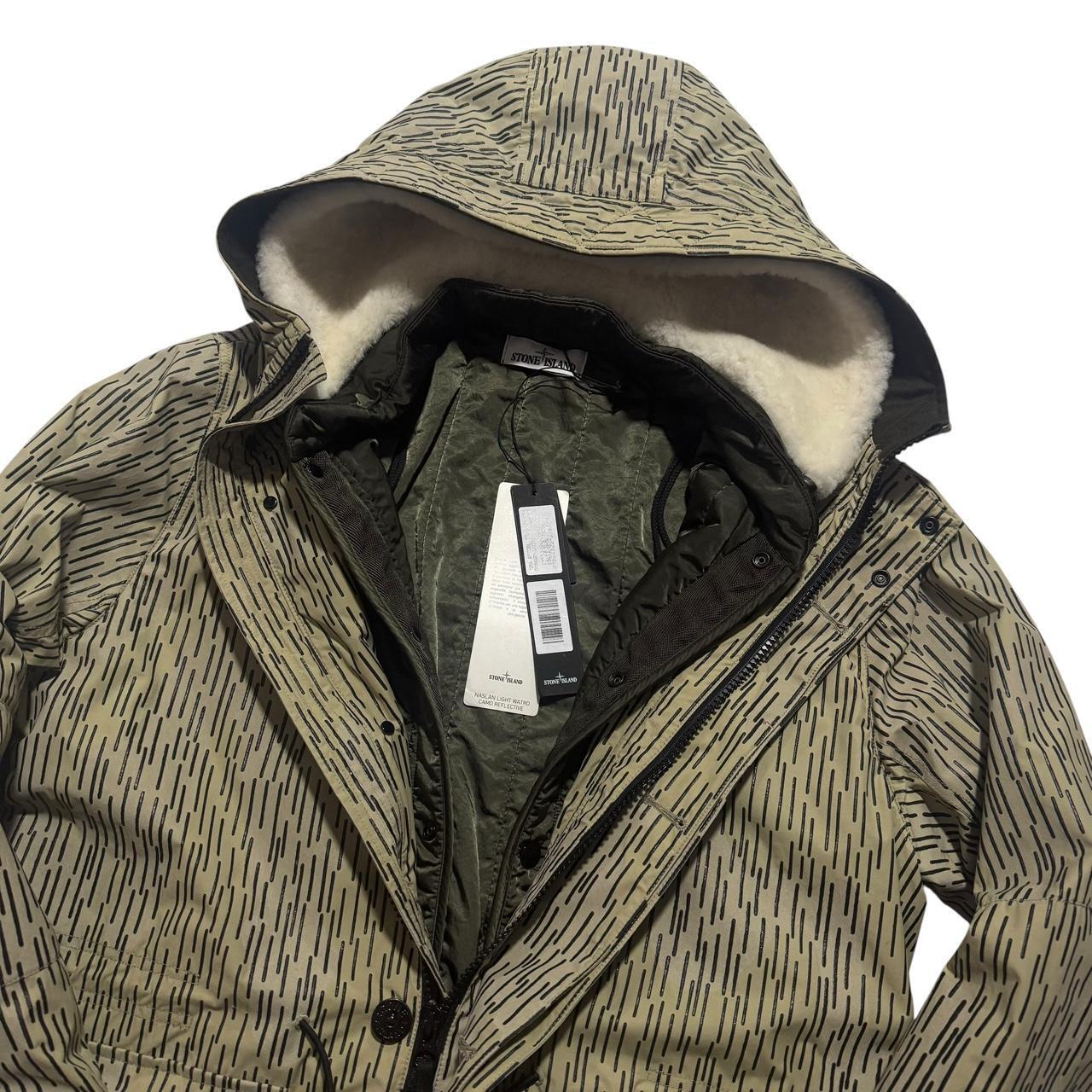Stone Island Naslan Watro Reflective Rain Camo Jacket | Large, Camo