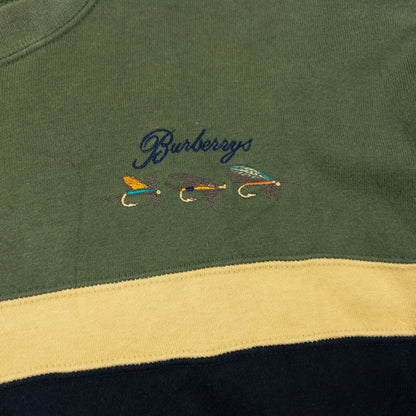 Vintage 80s Burberry Striped Sweatshirt Size L