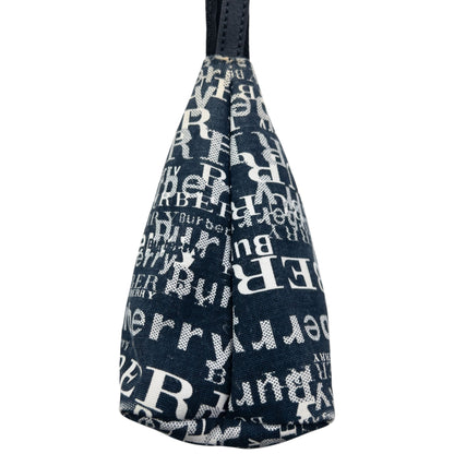 Vintage Burberry Text Pattern Shoulder Bag