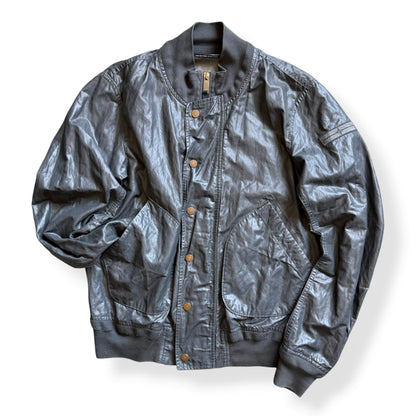 SS2008 Stone Island Denims Waxed Bomber Jacket (M) | Default Title, Metallic Silver