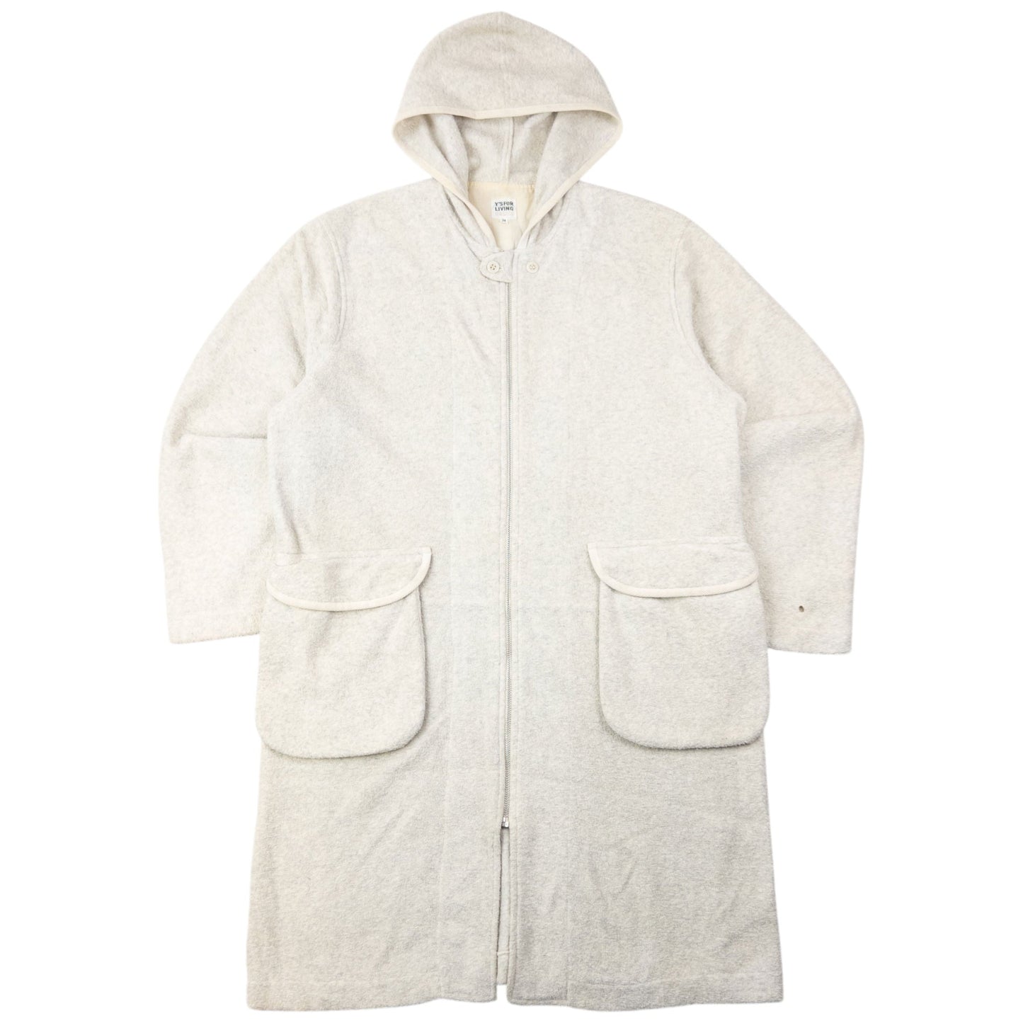 Vintage 90s Yohji Yamamoto Zip Up Fleece Jacket Size L | Large, Cream