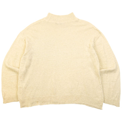 Vintage 90s Issey Miyake PERMANENTE Silk Knit Jumper Size L | Large, Cream