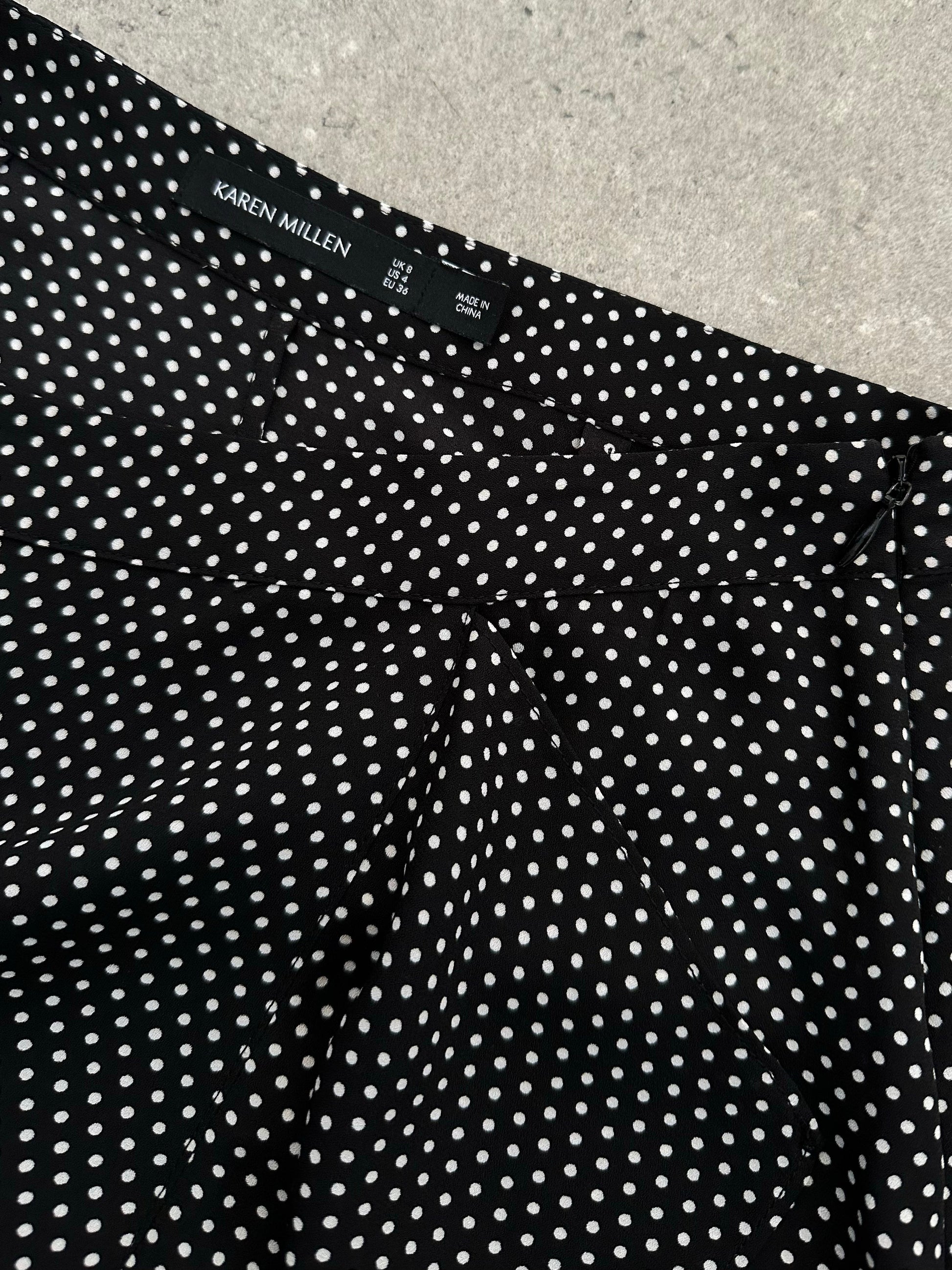 Vintage 2000s Polka Dot Ruffle Midi Skirt - W26