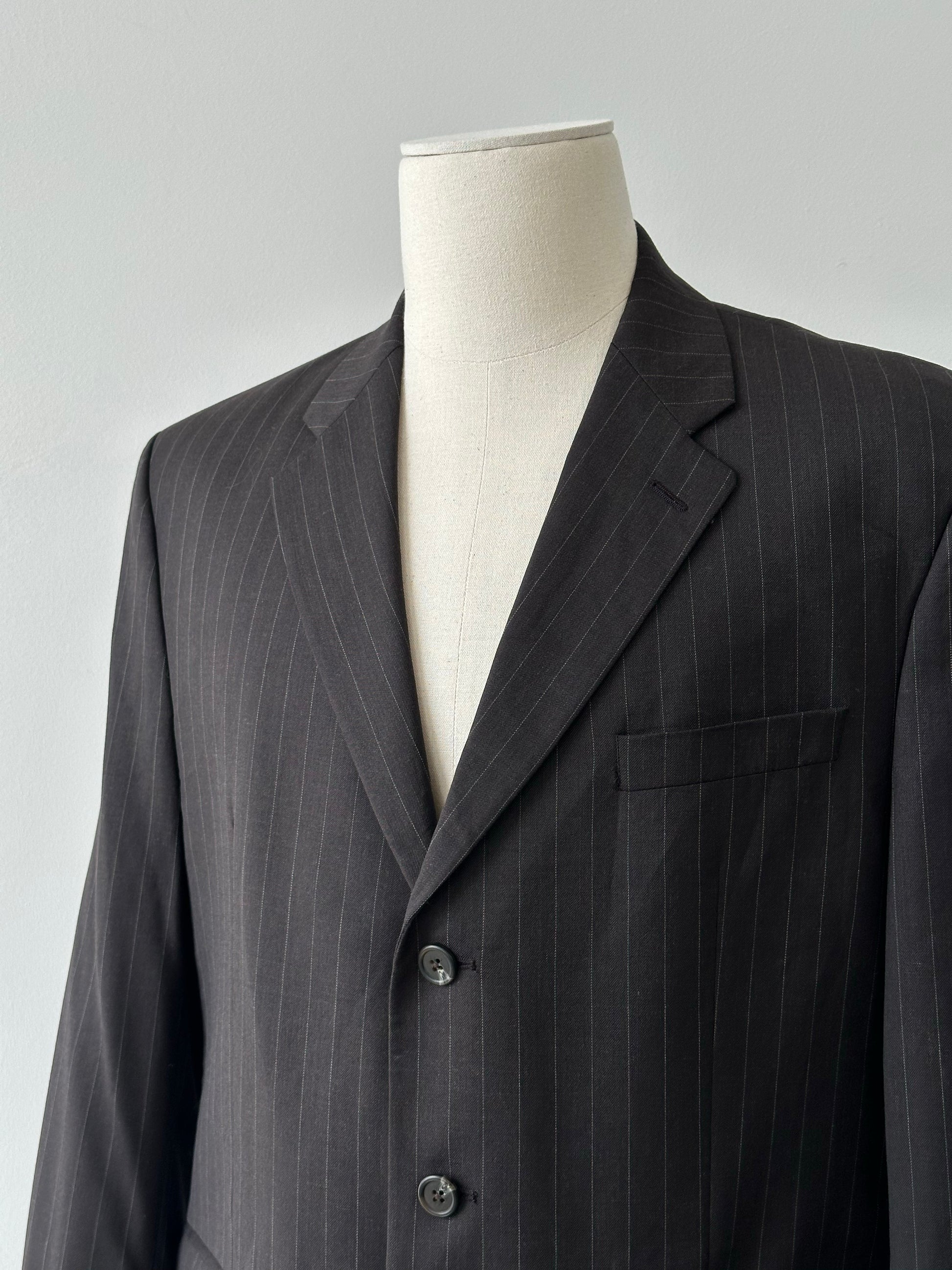 Ralph Lauren 1990s Pure Wool Striped Blazer - 44R