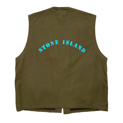 Stone Island Tela Stella Reflective Vest | Medium, Olive