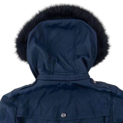 Vintage Burberry Brit Fur Hood Jacket Womens Size M | Medium, Multicoloured