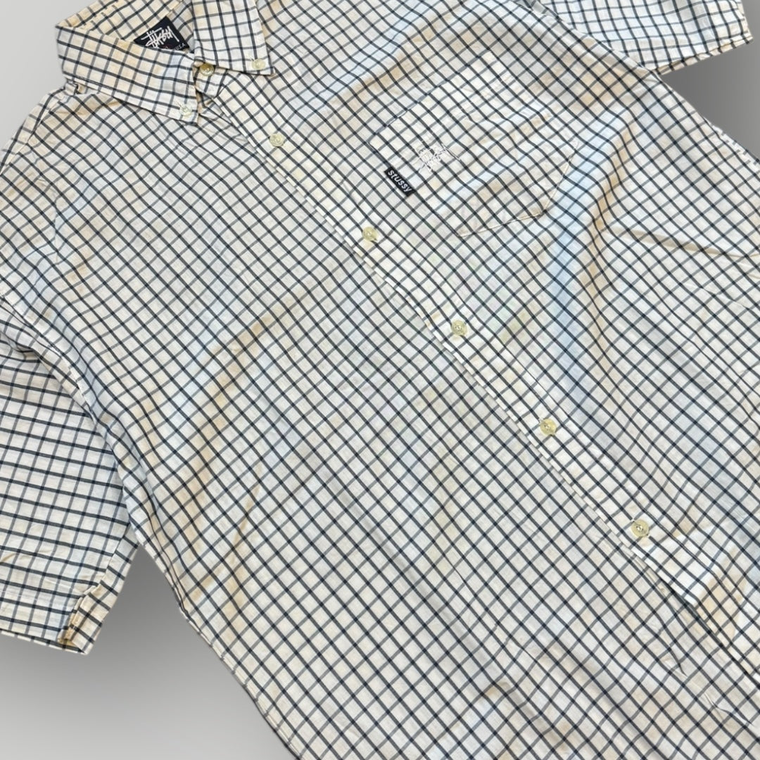 Stüssy Late 90's Plaid Check Short Sleeve Shirt XL
