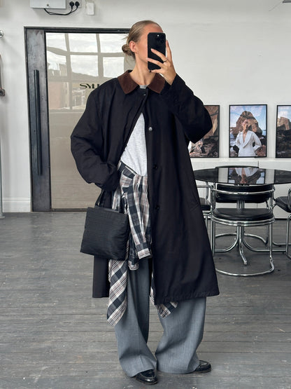 Vintage 2000s Contrast Collar Trench Coat - XL