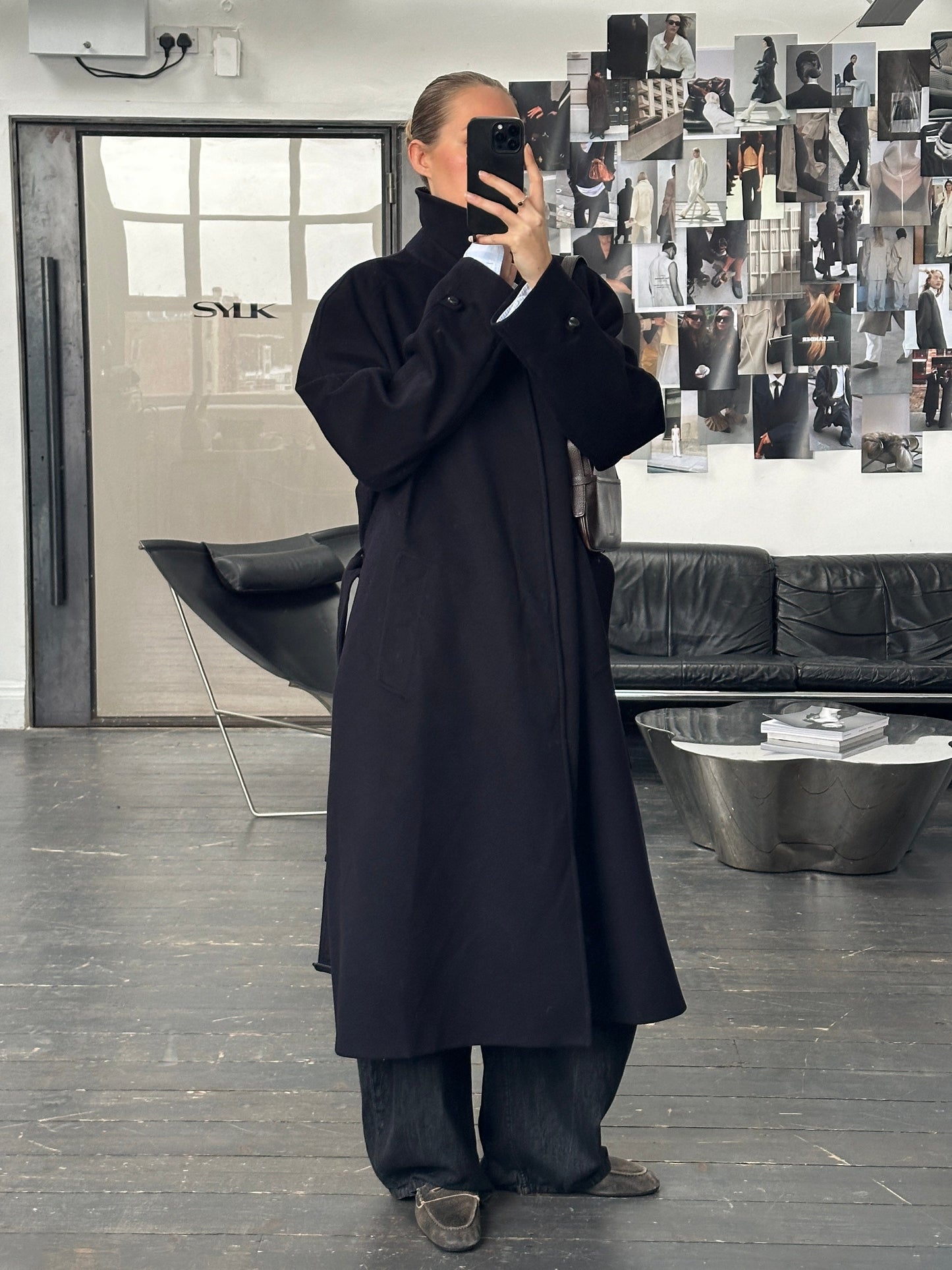 Vintage 1980s Pure Wool Concealed Placket Belted Coat - XL/XXL