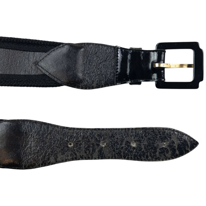 Vintage 80s Saint Laurent Braided Belt Size W26 | O/S, Black